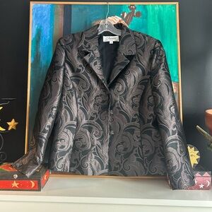 Frascara Black and Gray Swirl Women's Blazer Size 12
